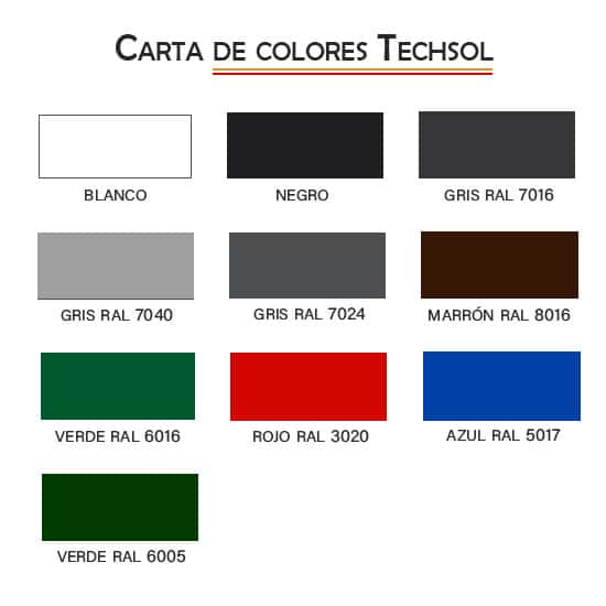 carta de colores pintura en spray Techsol