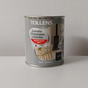 foto de esmalte anticalórico para chimeneas y estufas Tollens 750ml