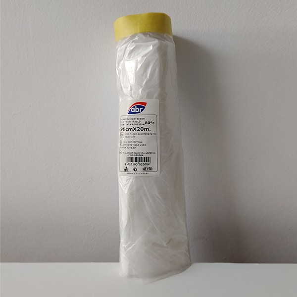 foto de plástico protector con cinta adhesiva 90cmx20m